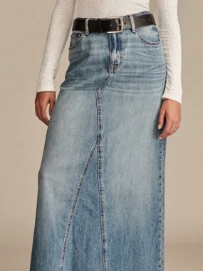 Women’s Blue Denim Maxi Skirt - Classic High-Rise Style